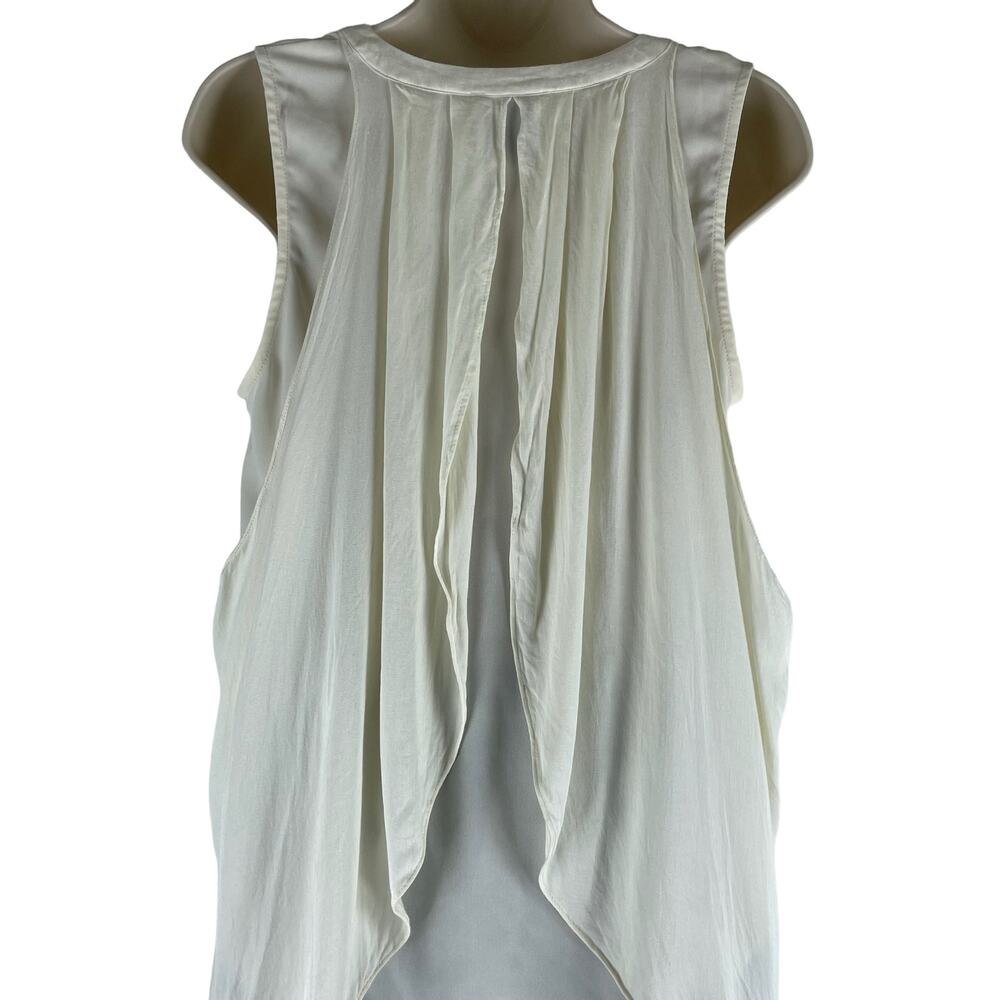addison Revolve Cascade Hem Button Front Drapey Blouse Ivory Size S - Picture 9 of 10
